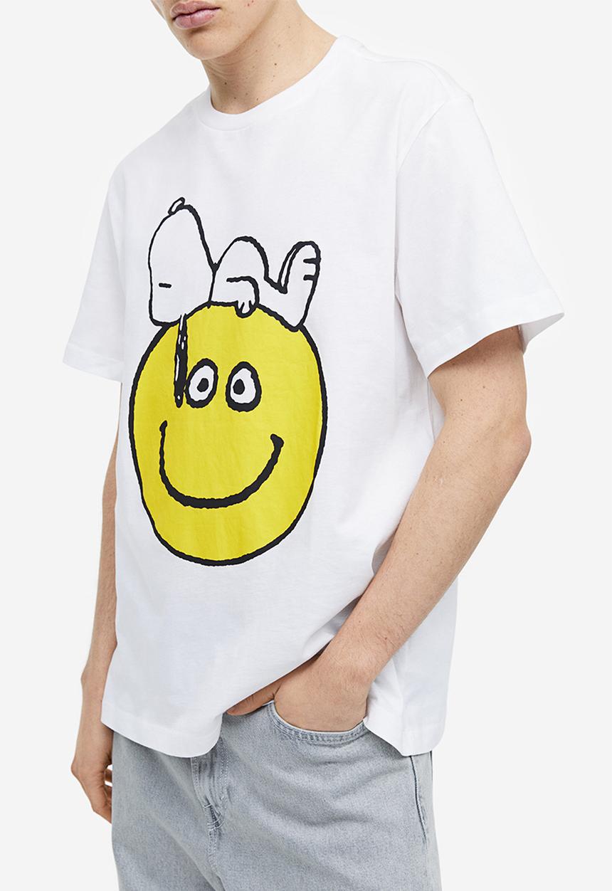 H&M - Regular fit t-shirt - white/snoopy 