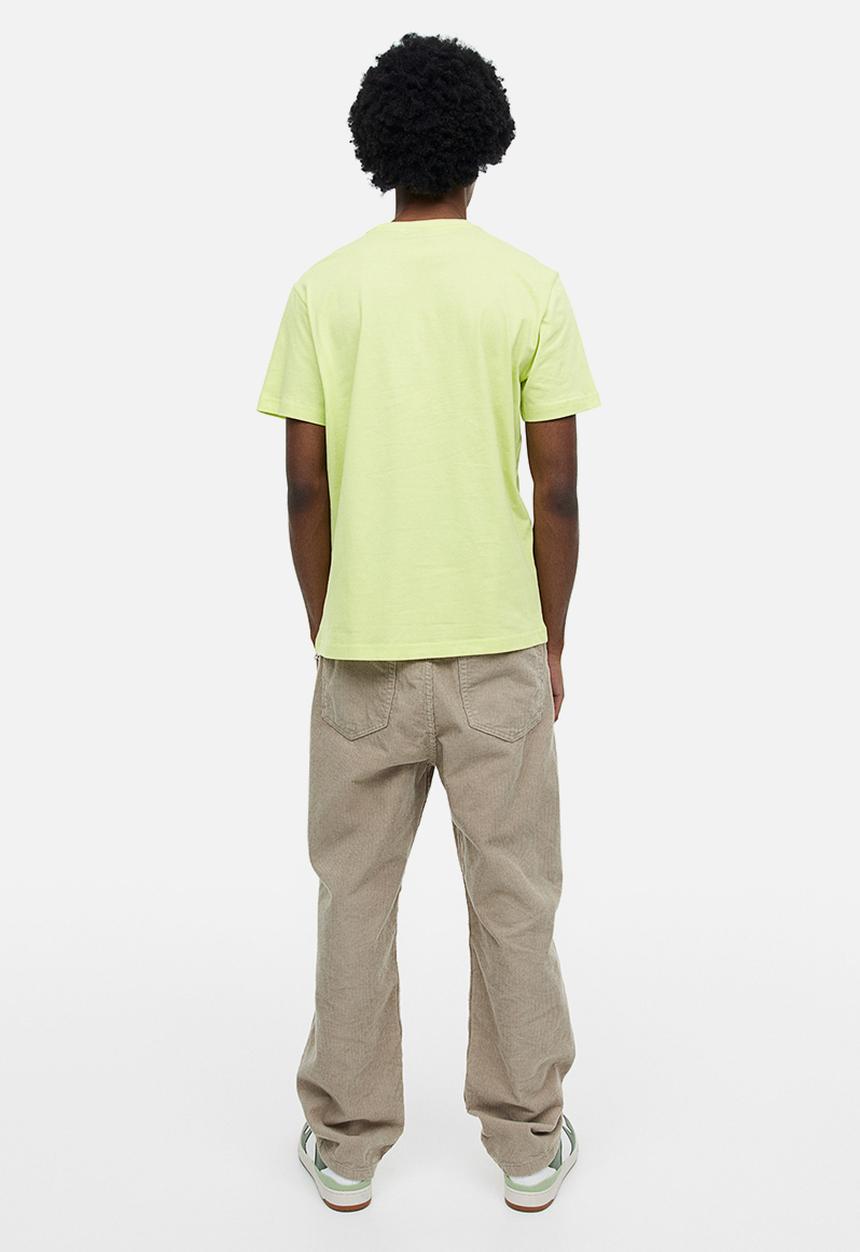 H&M - Regular fit t-shirt - neon yellow/spongebob 
