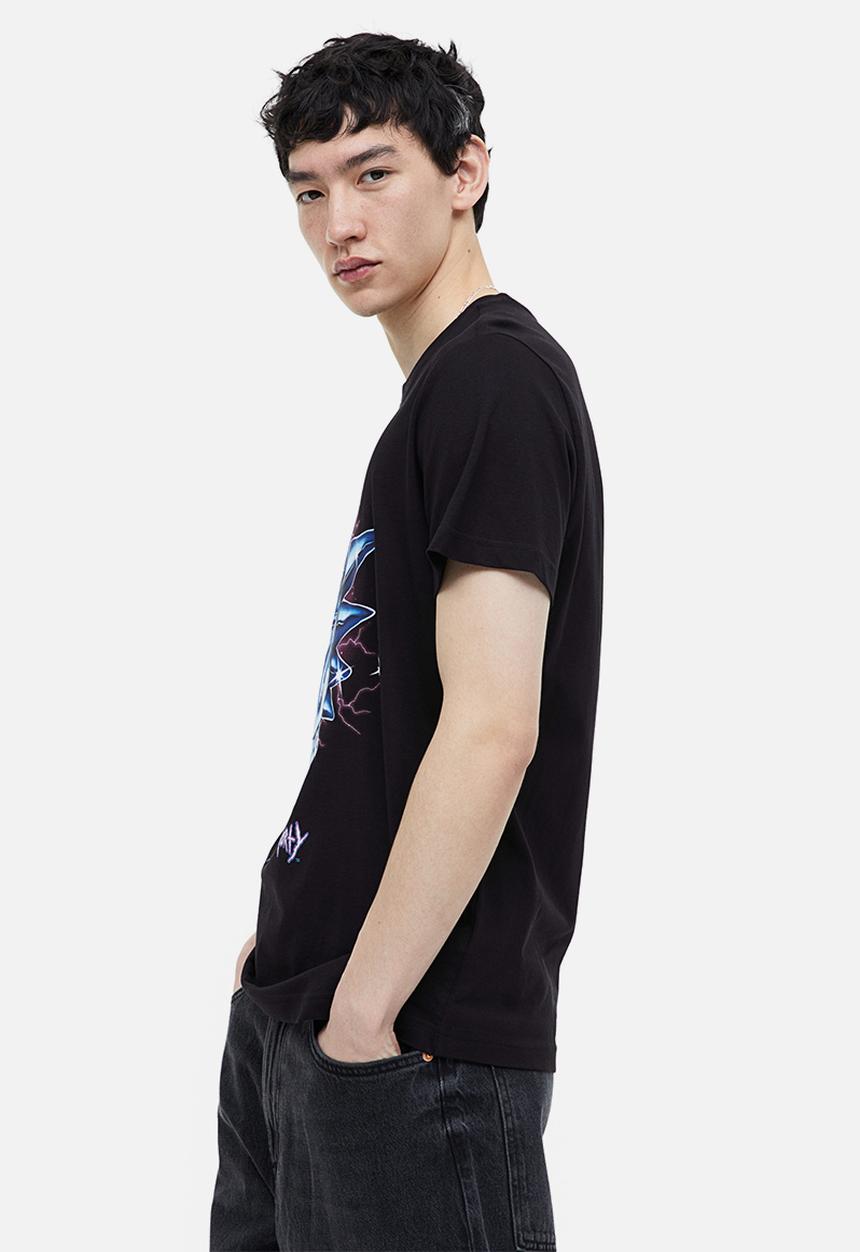 H&M - Regular fit t-shirt - black/rick and morty 