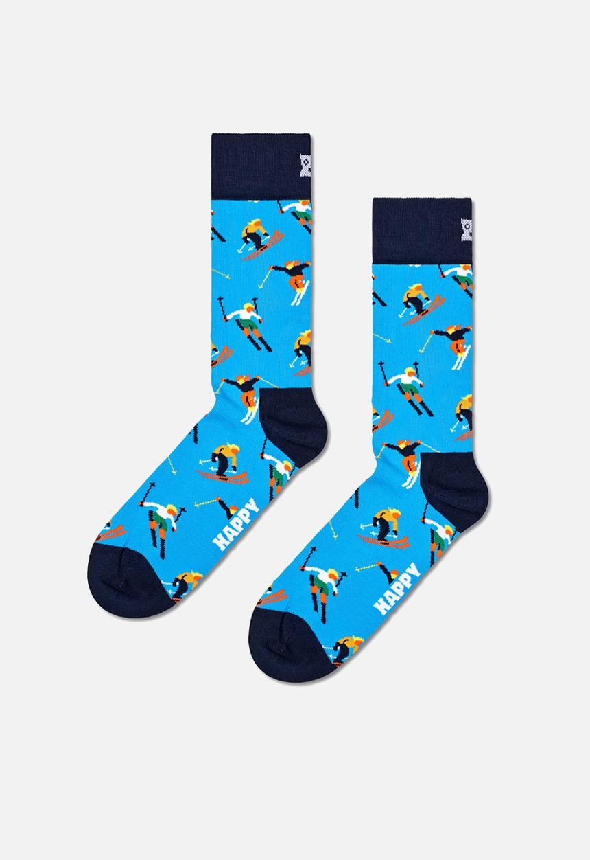 Happy Socks - 3-pack downhill skiing socks gift set - blue/light blue/red