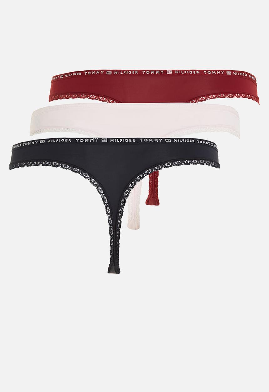 Tommy Hilfiger - 3 Pack thong microla lace - light pink/rouge/desert sky