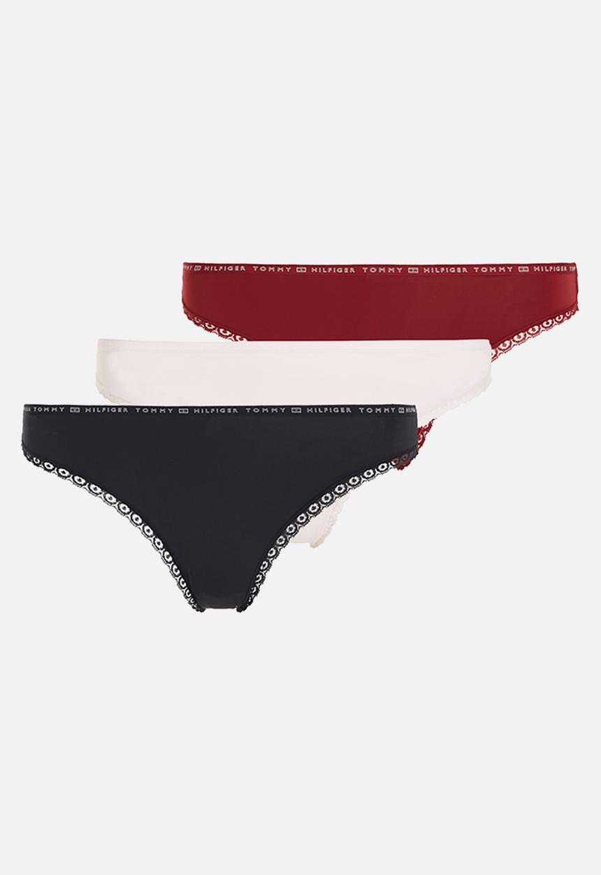 Tommy Hilfiger - 3 Pack bikini micro lace- light pink/rouge/desert sky