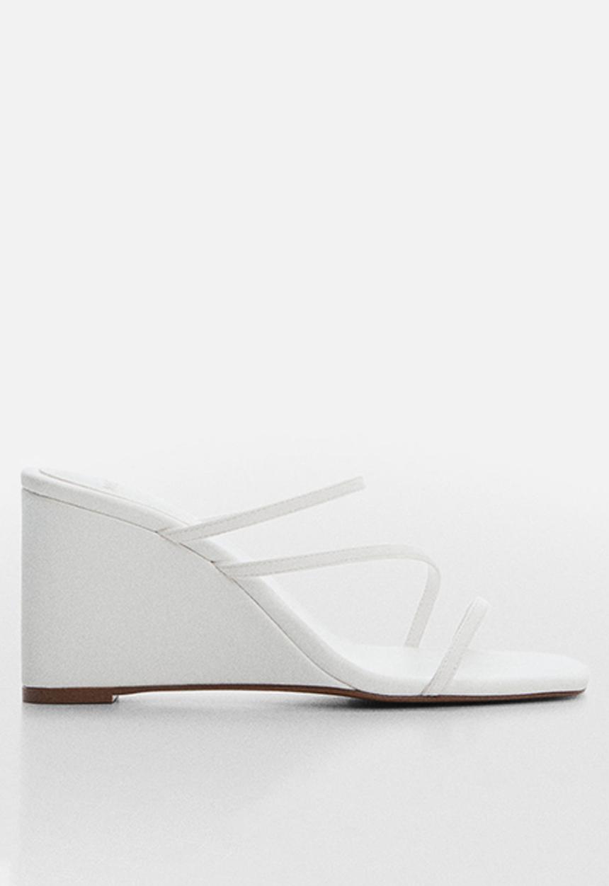 MANGO - Annie wedge sandal - white