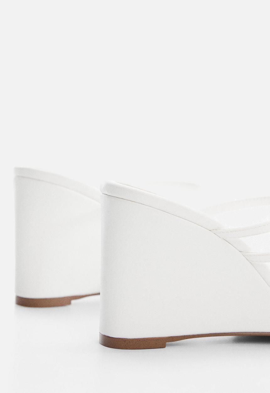 MANGO - Annie wedge sandal - white