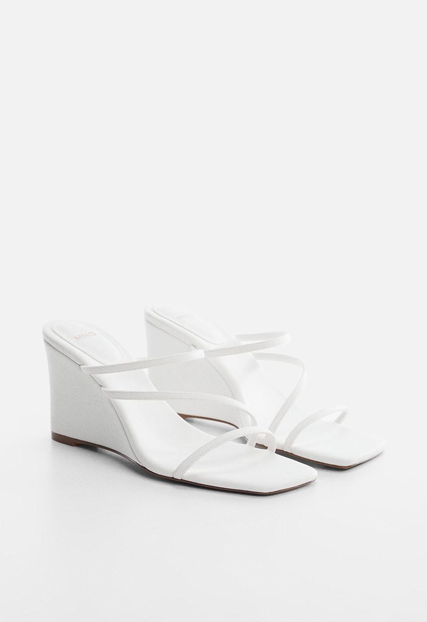 MANGO - Annie wedge sandal - white