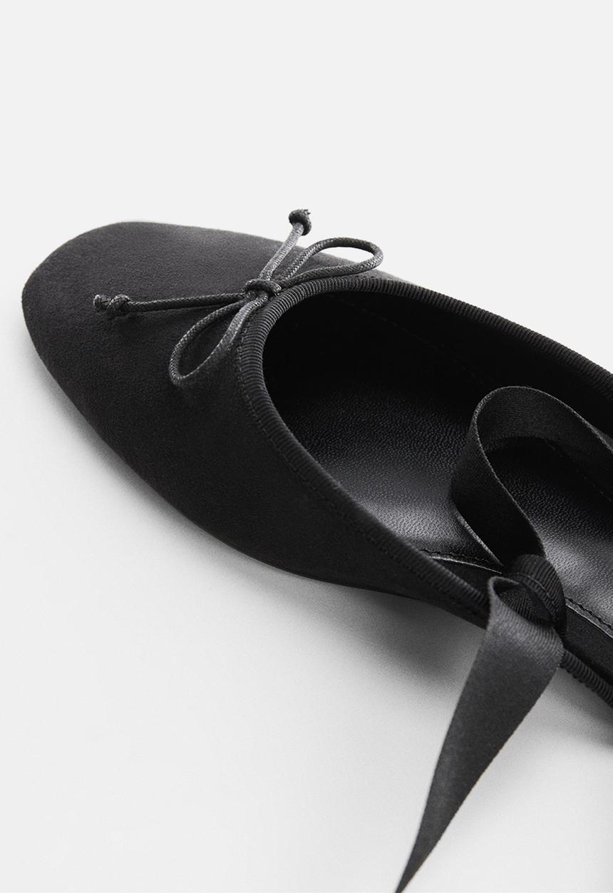 MANGO - Frenchy tie-up mule - black
