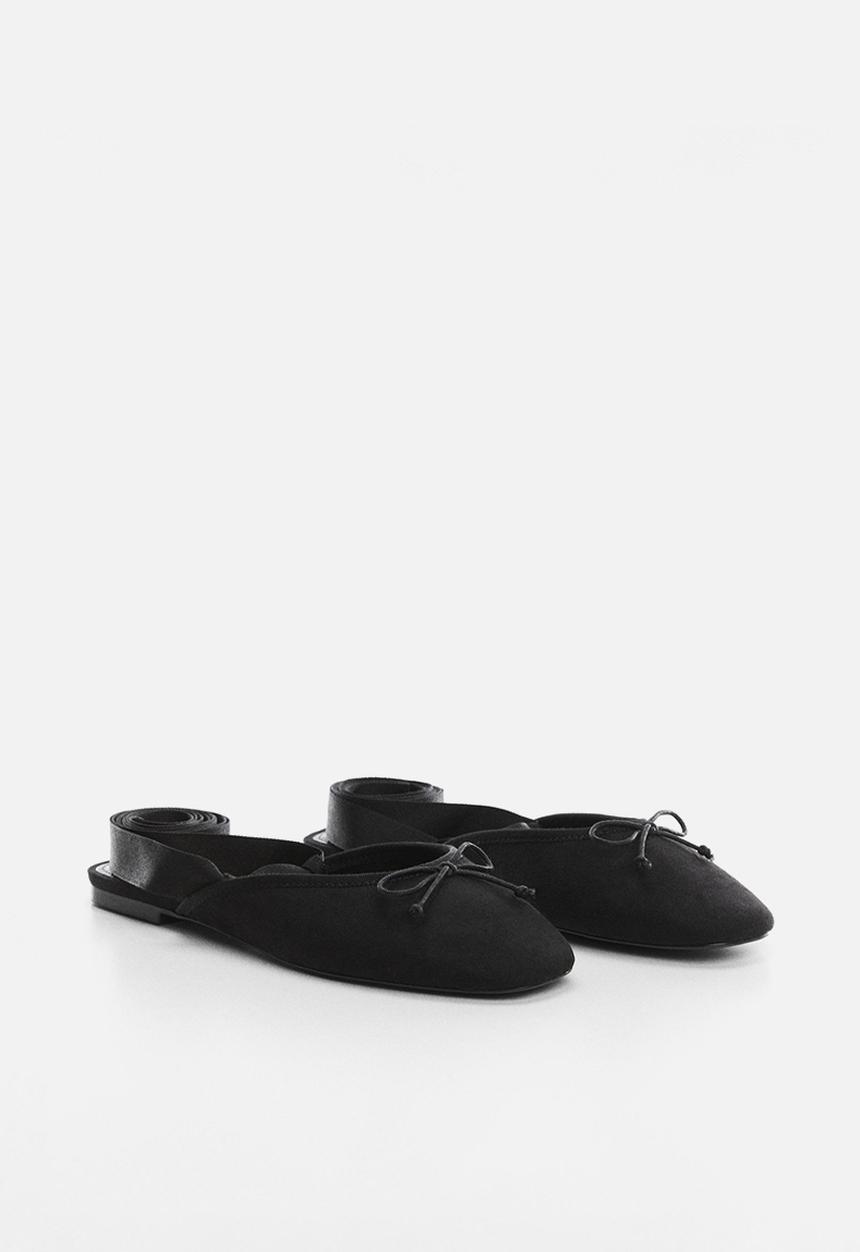 MANGO - Frenchy tie-up mule - black