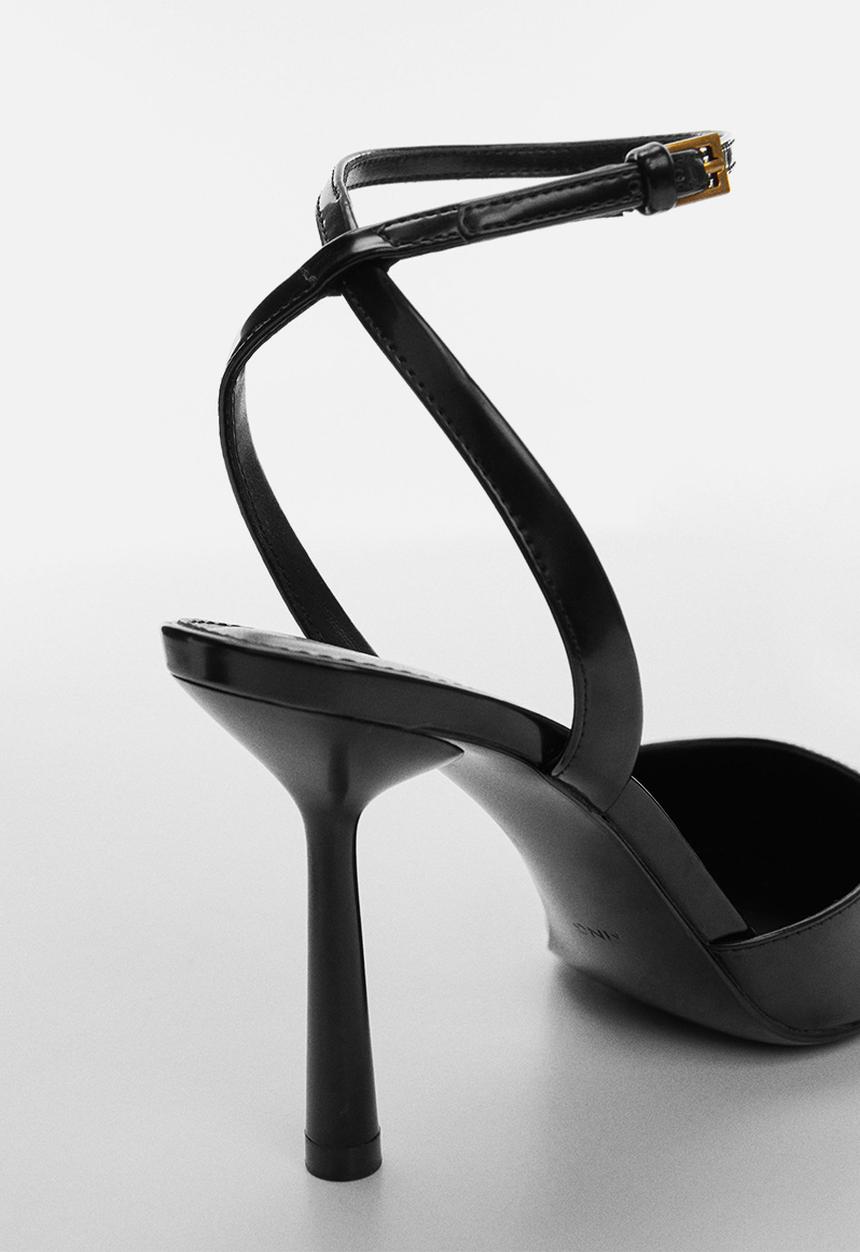 MANGO - Cromo ankle strap court - black