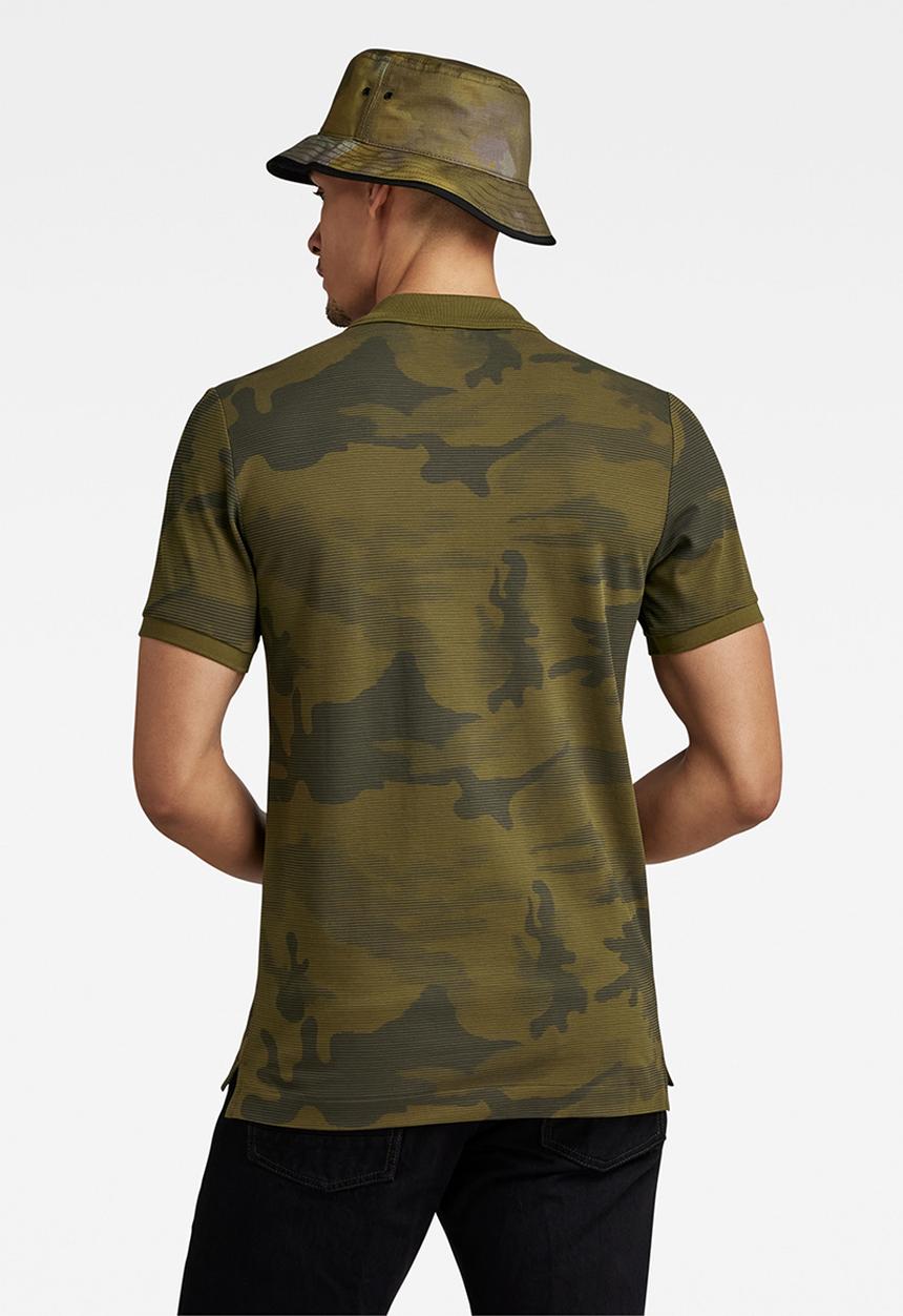 G-STAR - Dunda slim ao polo Premium stretch pk ao o - dark olive line camo