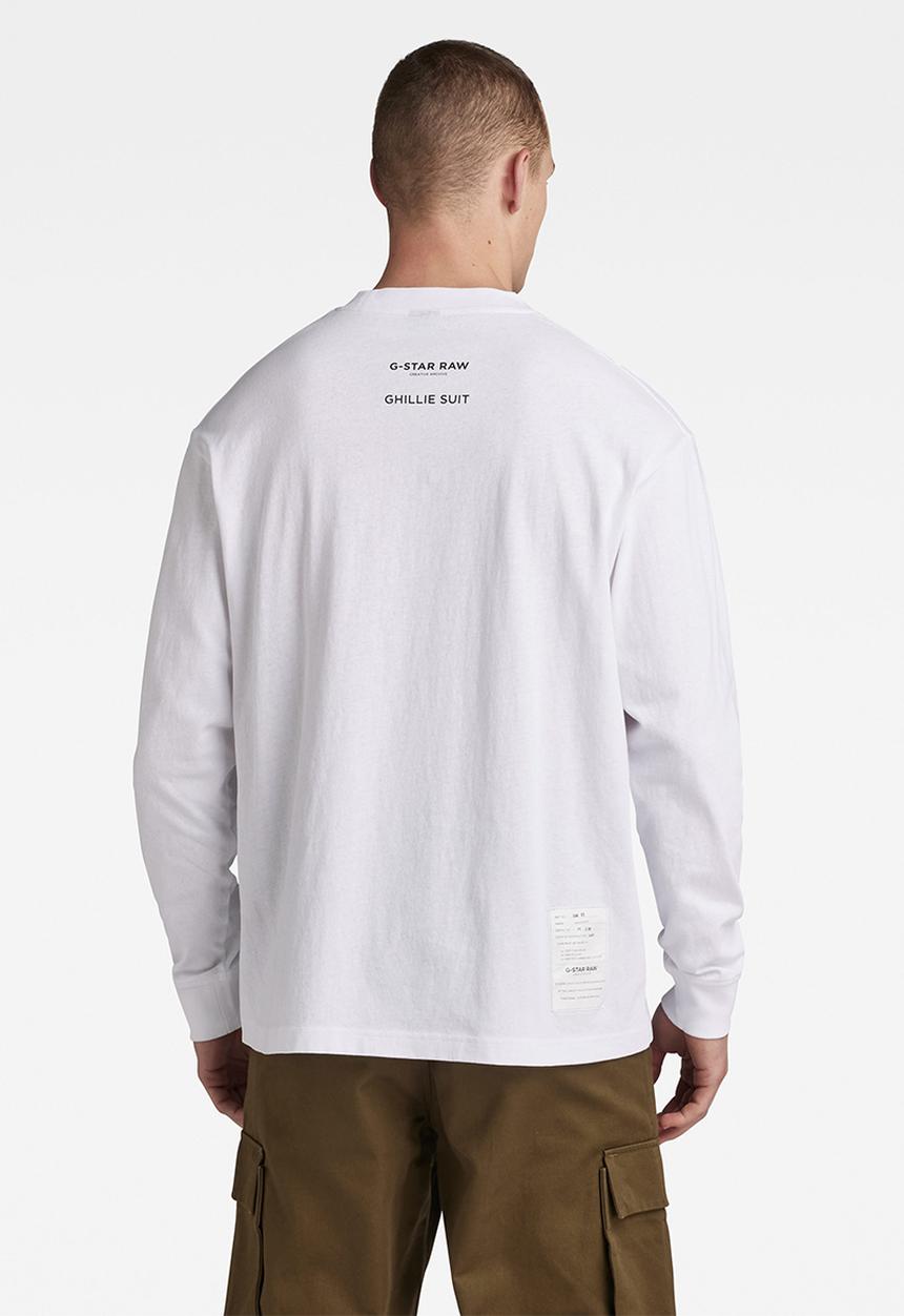 G-STAR - Archive boxy r t long sleeve dry jersey o - white ghillie suit