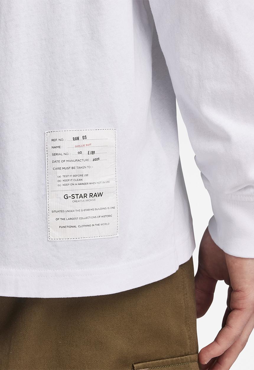 G-STAR - Archive boxy r t long sleeve dry jersey o - white ghillie suit