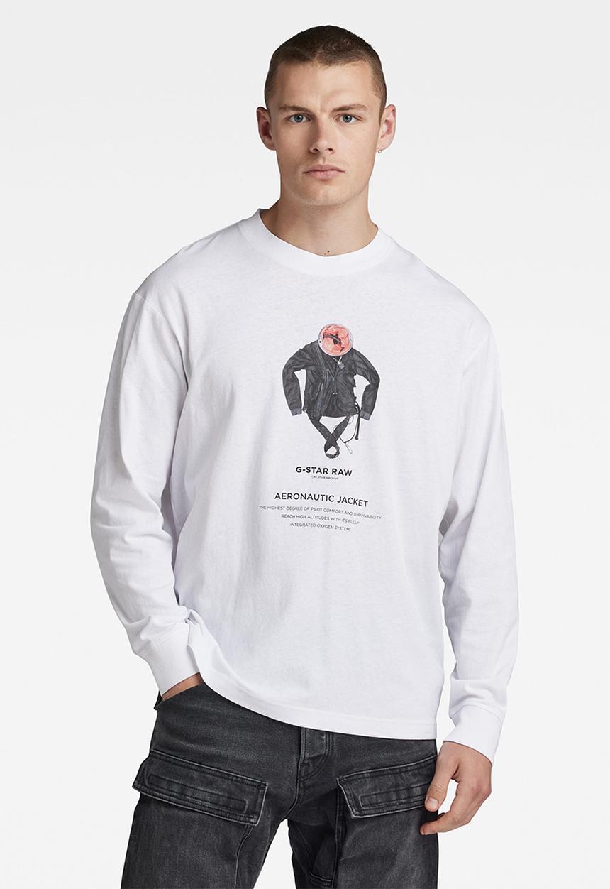 G-STAR - Archive boxy r t long sleeve dry jersey o - white aeronautic jacket