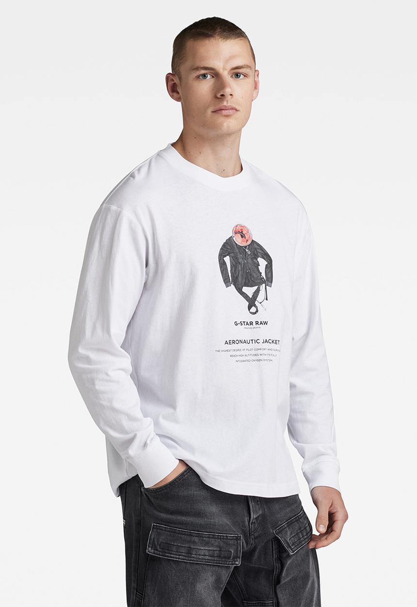G-STAR - Archive boxy r t long sleeve dry jersey o - white aeronautic jacket