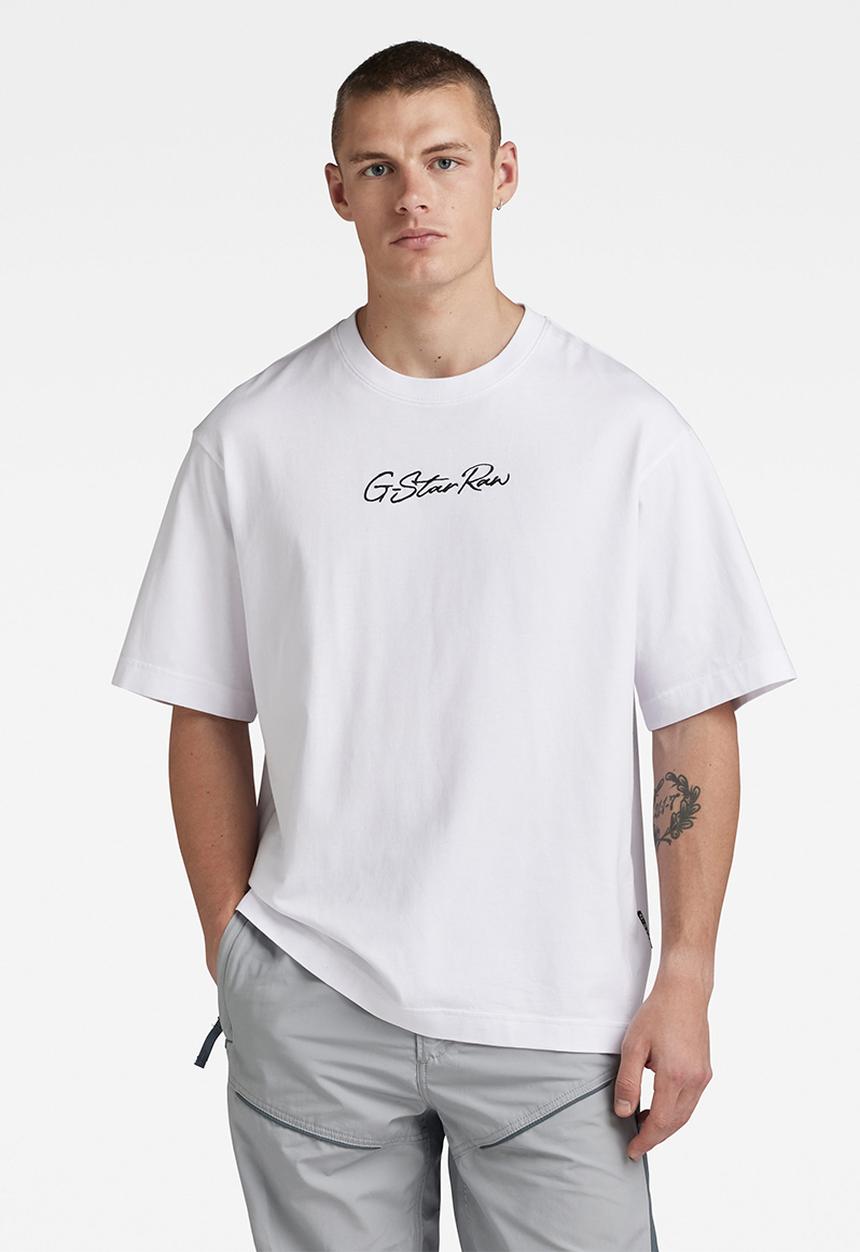 G-STAR - Autograph boxy r t signe jersey o - white