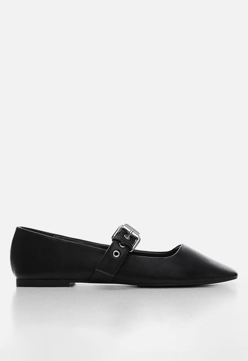 MANGO - Pellie buckle detail pump - black