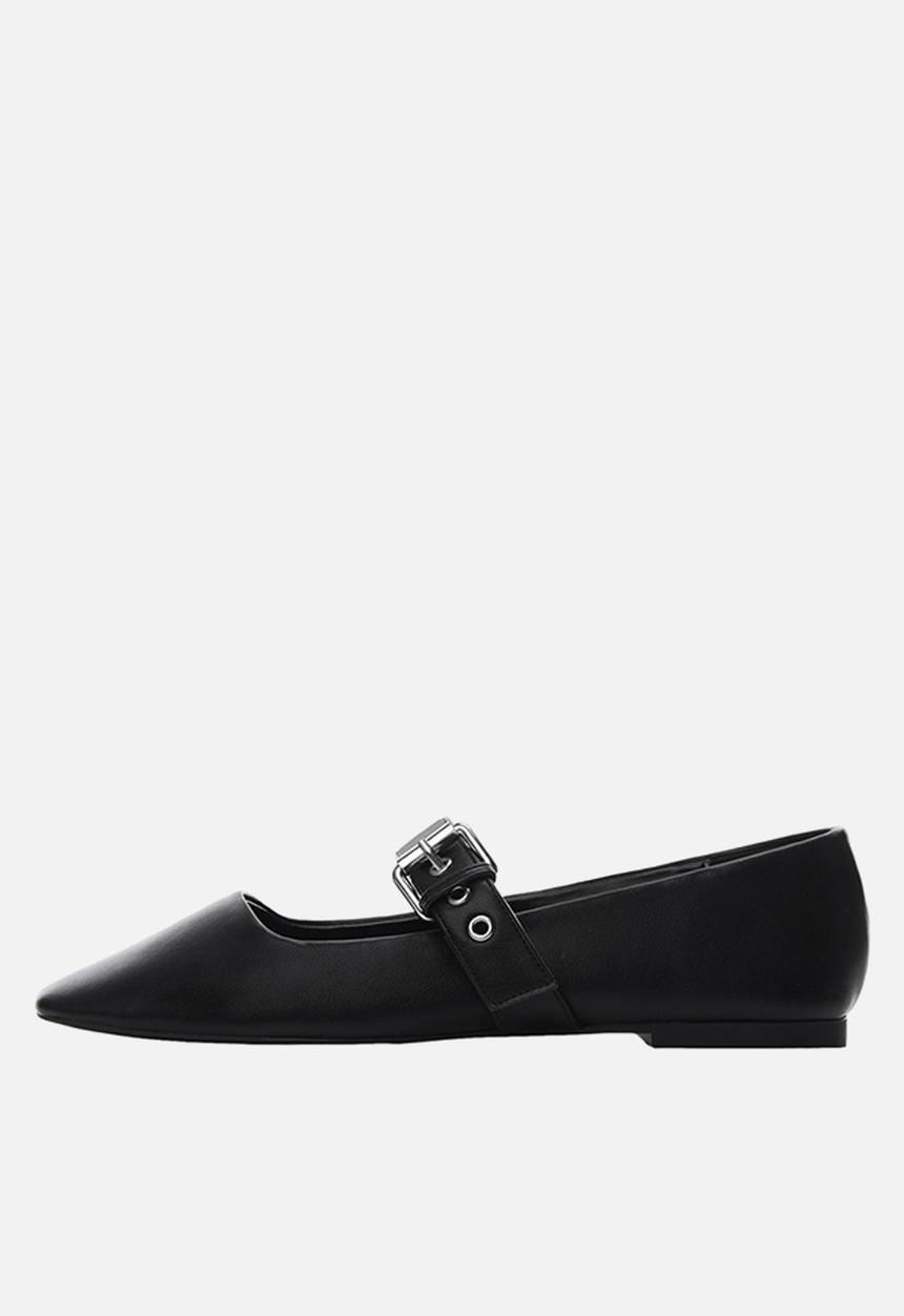 MANGO - Pellie buckle detail pump - black