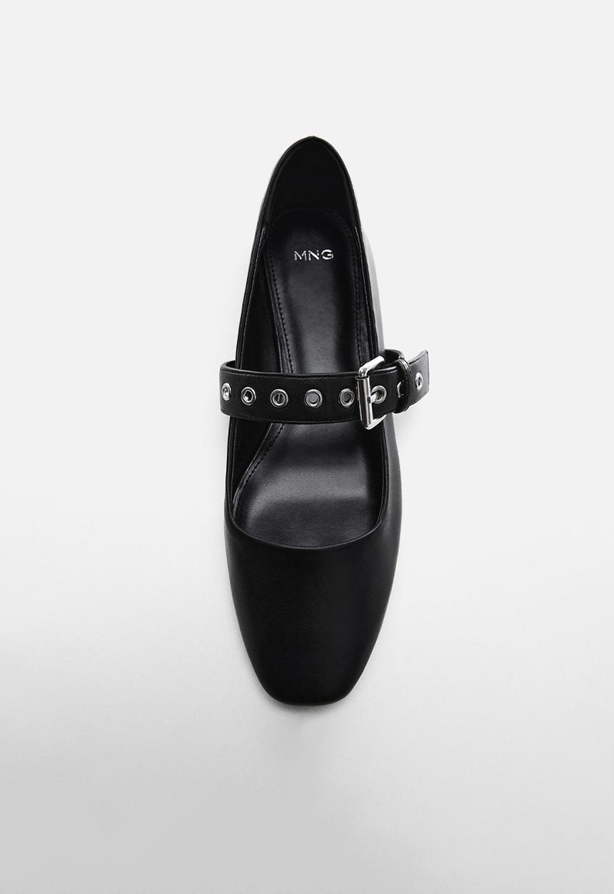MANGO - Pellie buckle detail pump - black