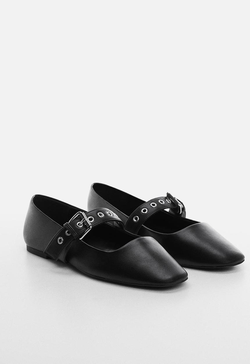 MANGO - Pellie buckle detail pump - black