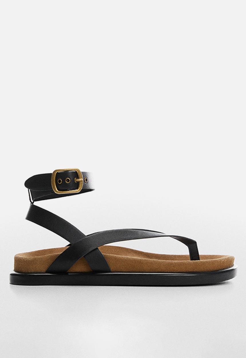 MANGO - Pepo thong sandal - black
