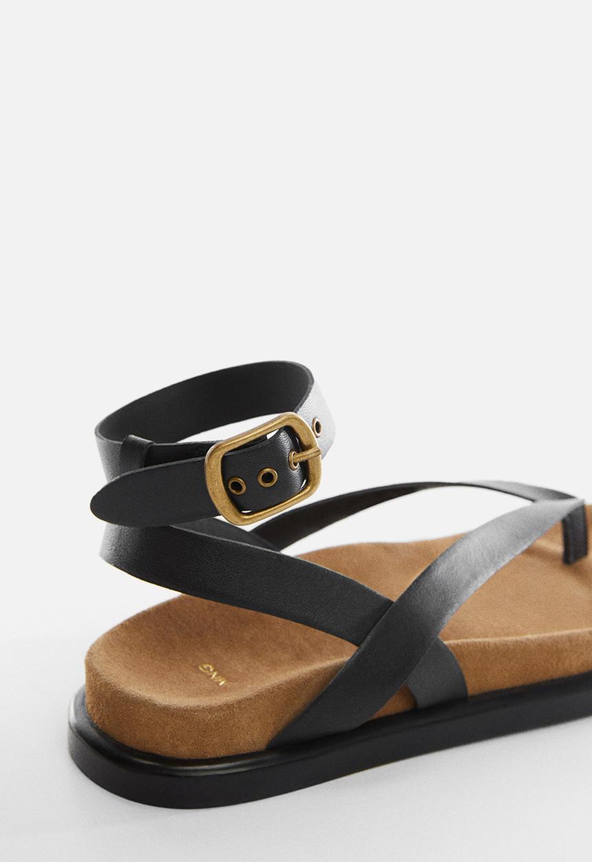 MANGO - Pepo thong sandal - black