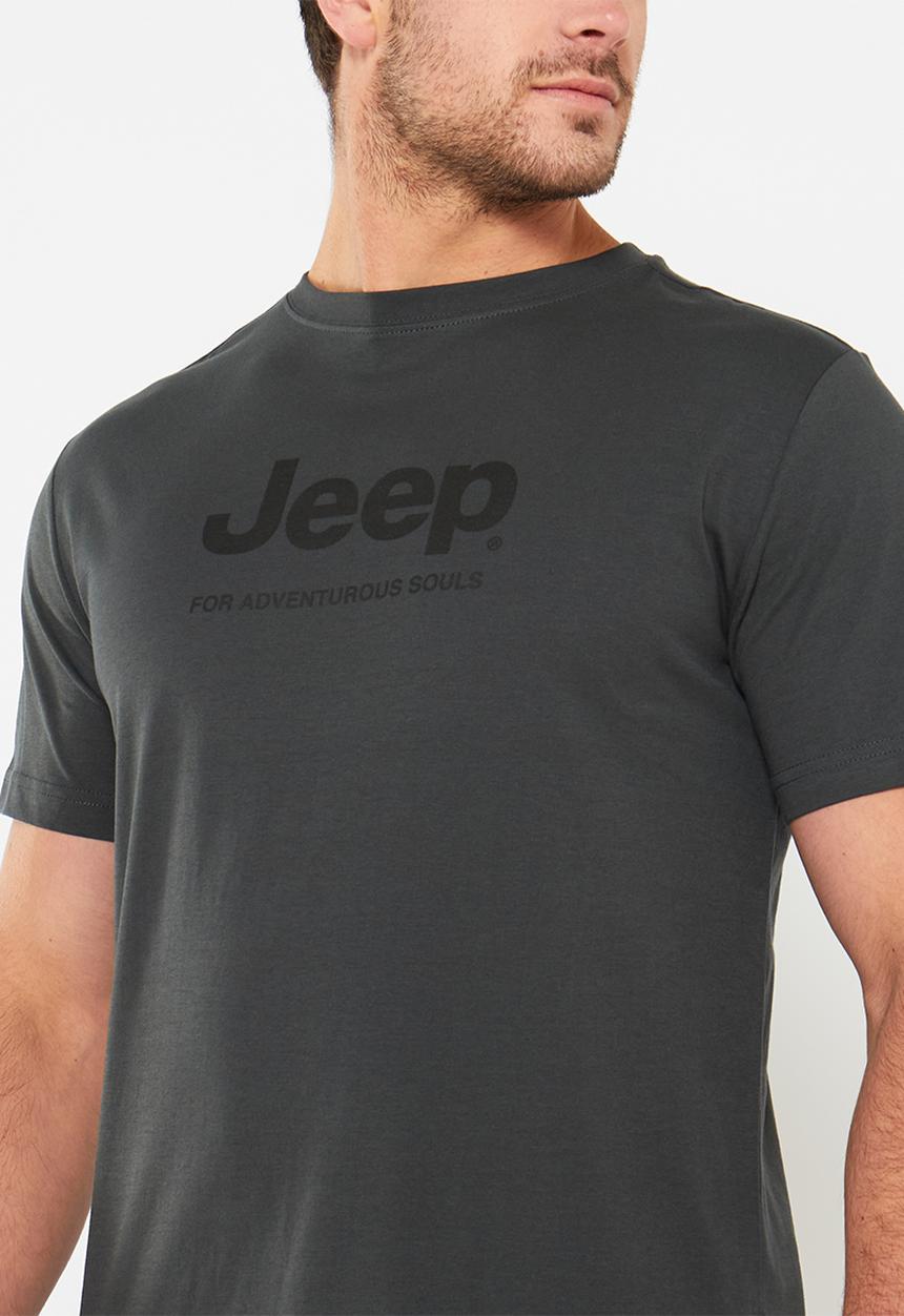 JEEP - Jeep logo print tee - charcoal