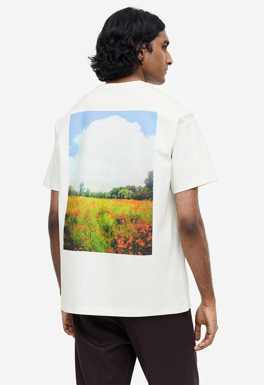 H&M - Relaxed fit printed T-shirt - white/landscape