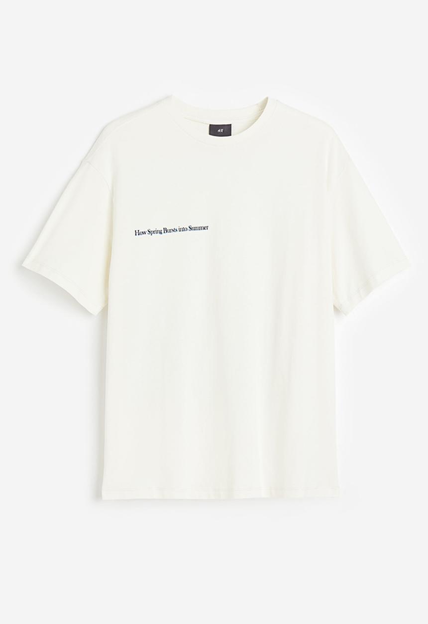 H&M - Relaxed fit printed T-shirt - white/landscape