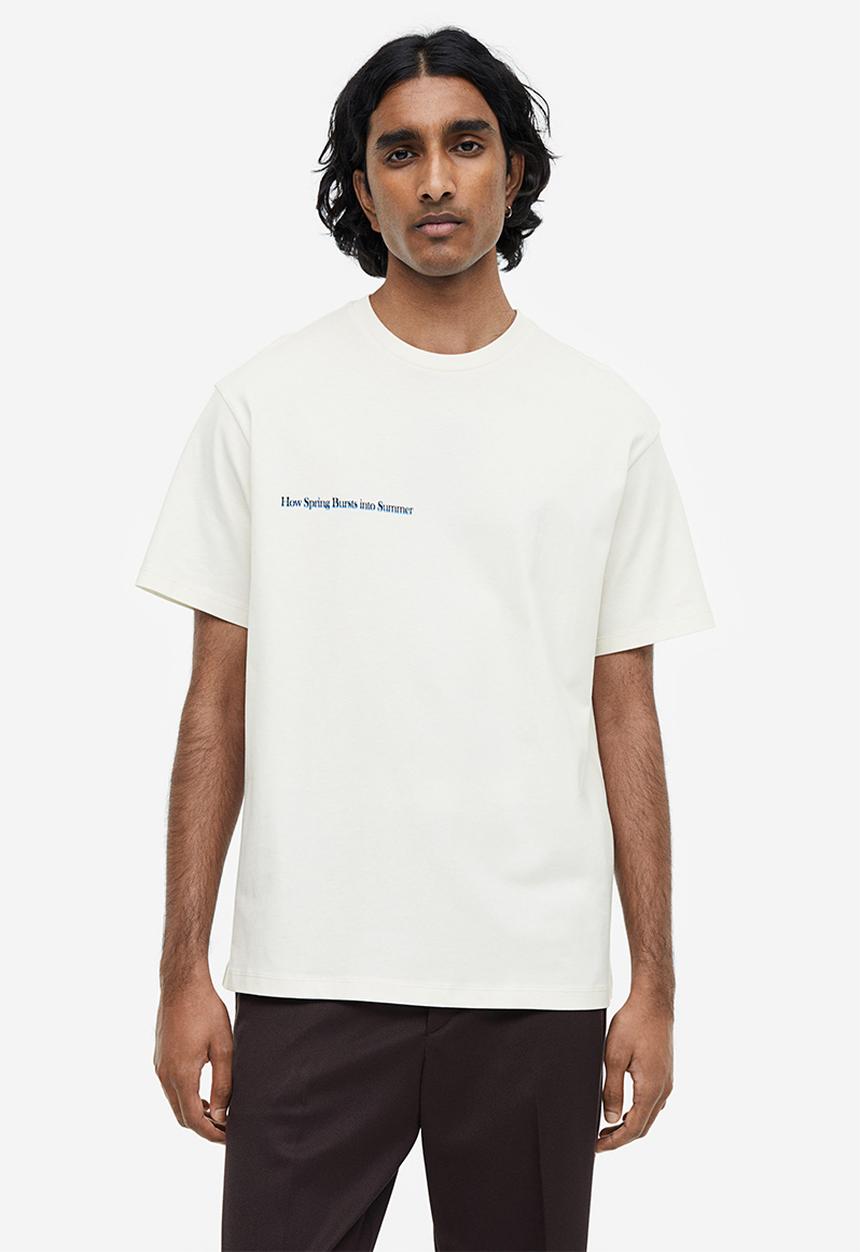 H&M - Relaxed fit printed T-shirt - white/landscape