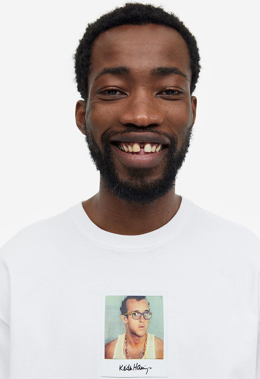 H&M - Relaxed fit printed T-shirt - white/keith haring 