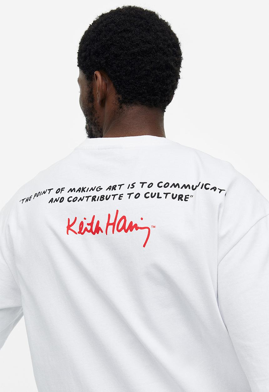 H&M - Relaxed fit printed T-shirt - white/keith haring 