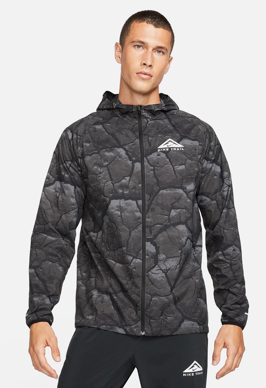 Nike -  Aireez lightweight trail running jacket AOP - medium ash/black/white