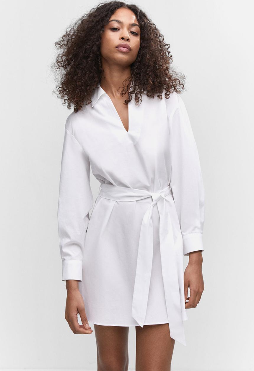 MANGO - Dress pop-h - natural