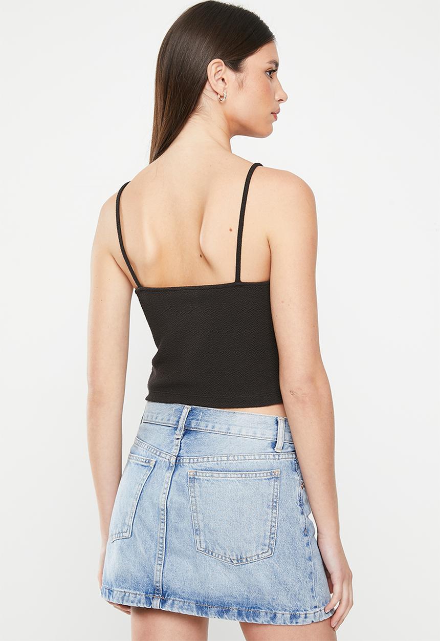 Calvin Klein - Slub rib strappy top - ck black