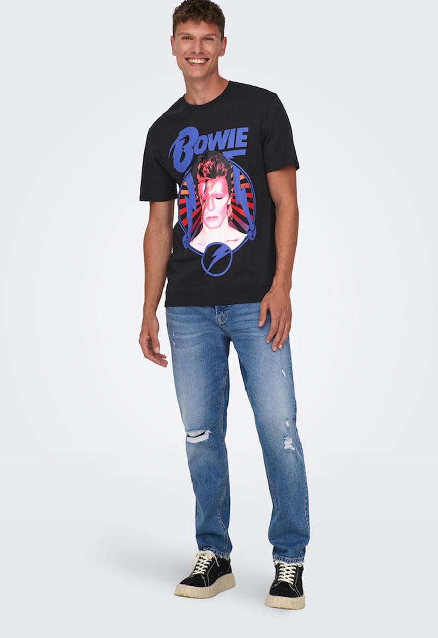 Only & Sons - Onsdavid bowie reg short sleeve tee - black 