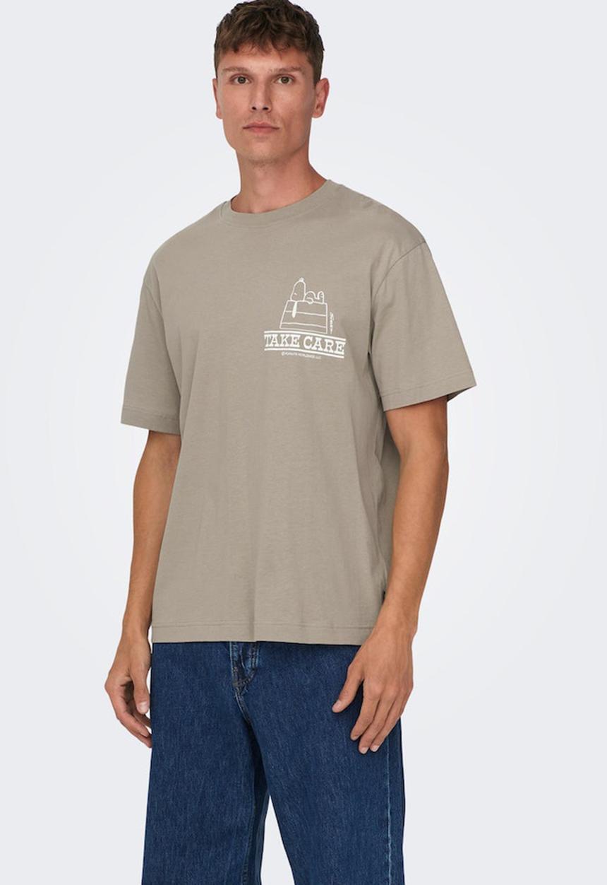 Only & Sons - Onspeanuts rlx short sleeve tee - vintage khaki 