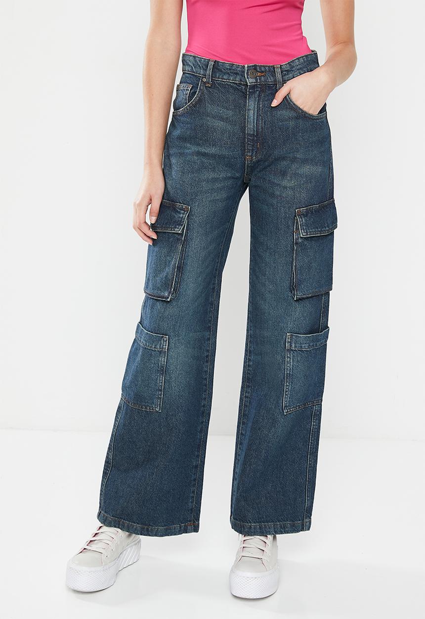Cotton On - Cargo wide leg jean - indigo desert