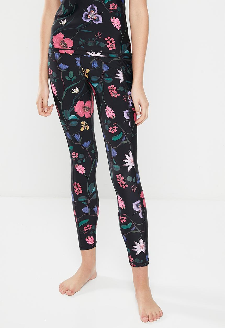Lizzy - Bel-anna elasticated leggings - dark indigenous floral