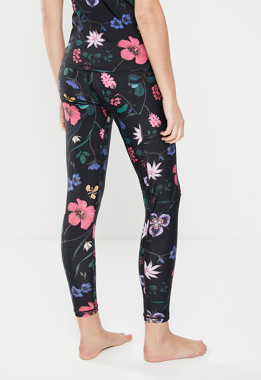 Lizzy - Bel-anna elasticated leggings - dark indigenous floral