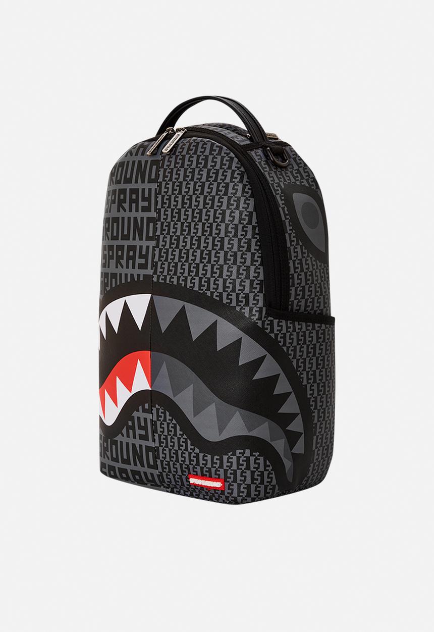 Sprayground - Split infinity check in grey dlxsv backpack - black