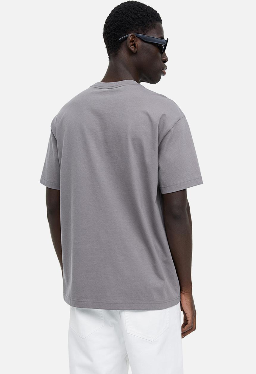 H&M - Relaxed fit printed T-shirt - grey 