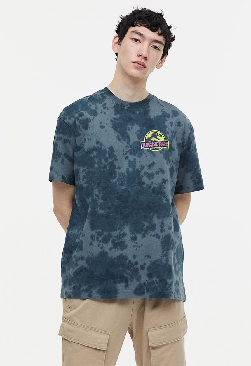 H&M - Relaxed fit printed T-shirt - dark grey/jurassic world