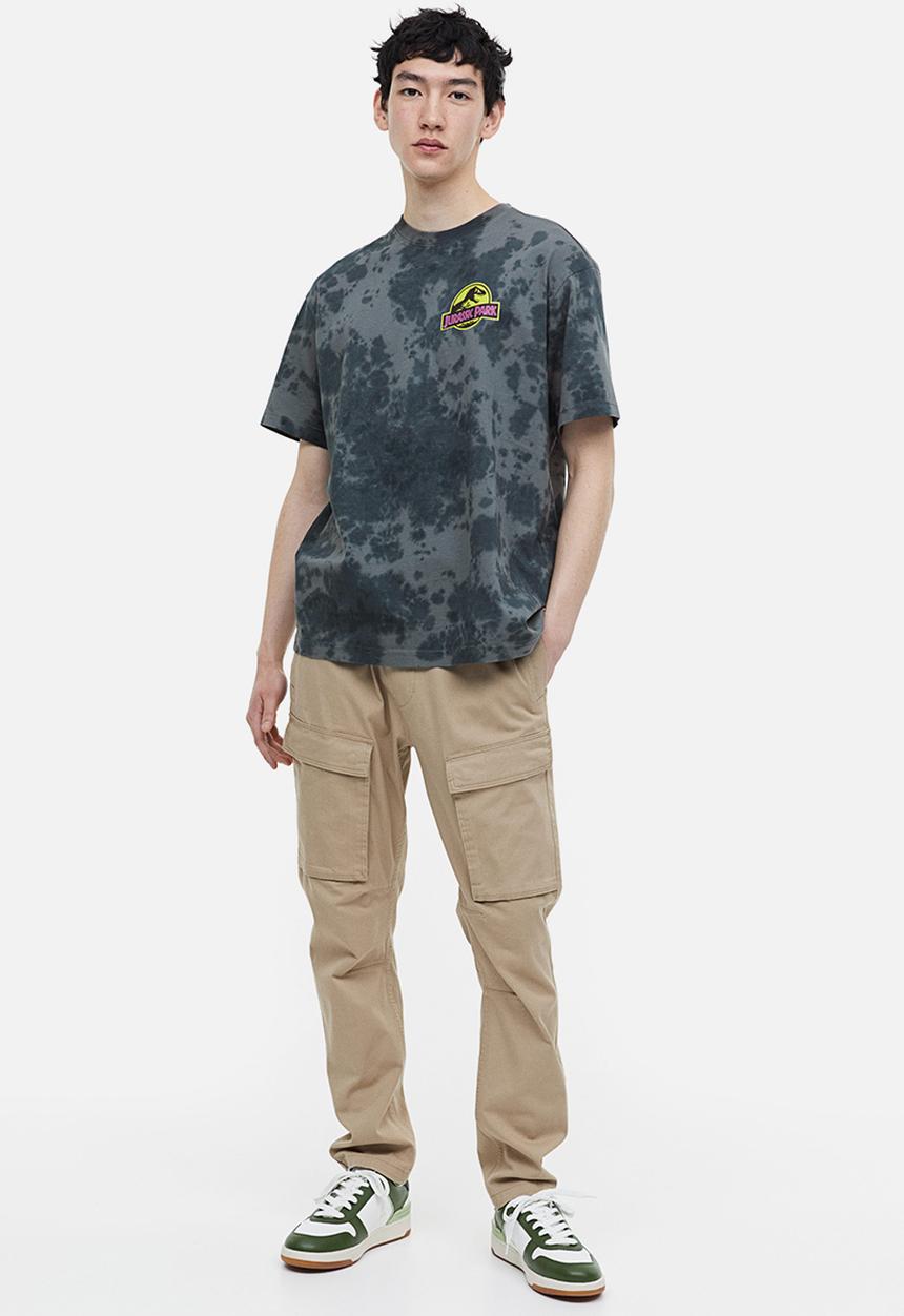 H&M - Relaxed fit printed T-shirt - dark grey/jurassic world