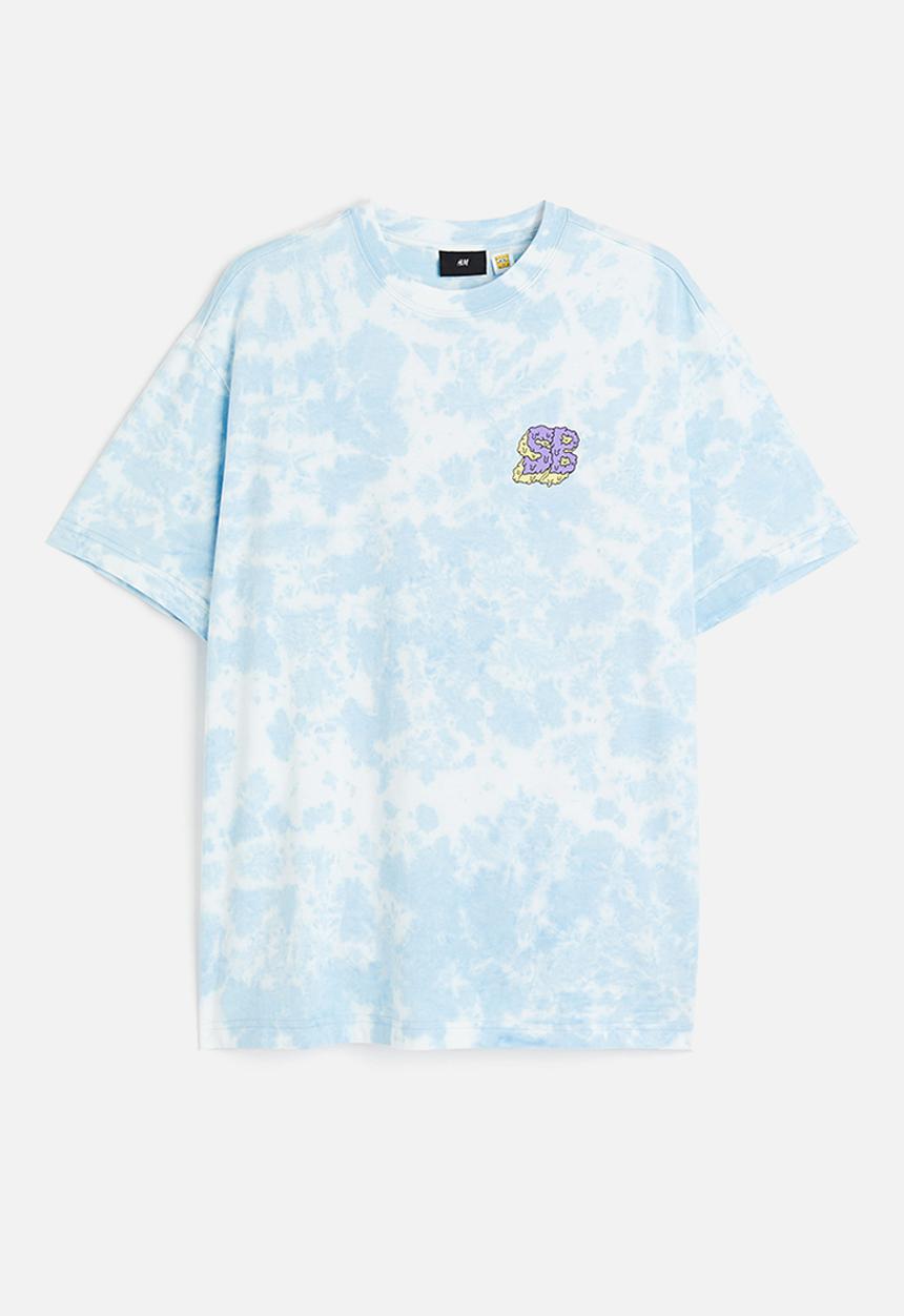 H&M - Relaxed fit printed T-shirt - light blue/spongebob