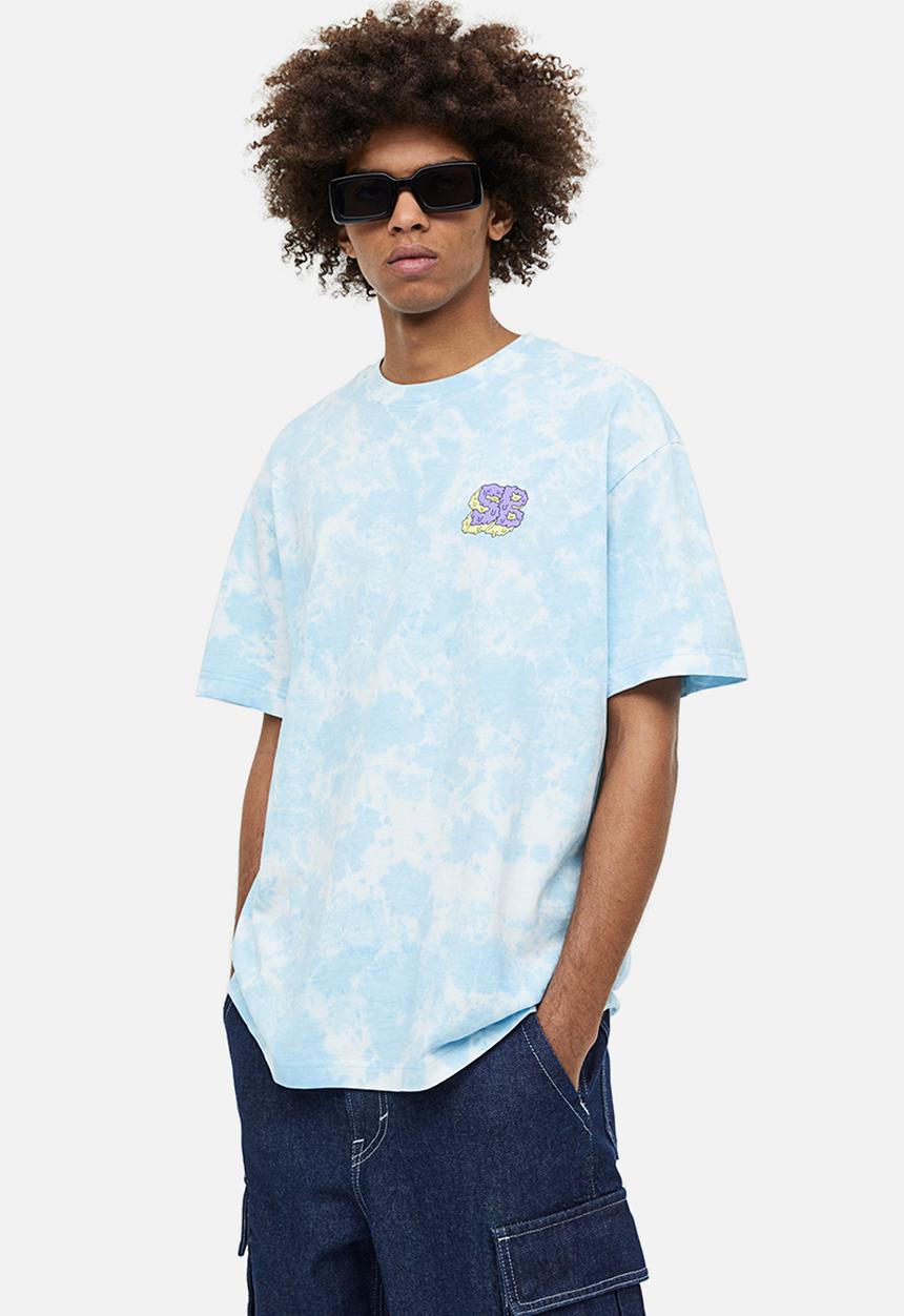 H&M - Relaxed fit printed T-shirt - light blue/spongebob