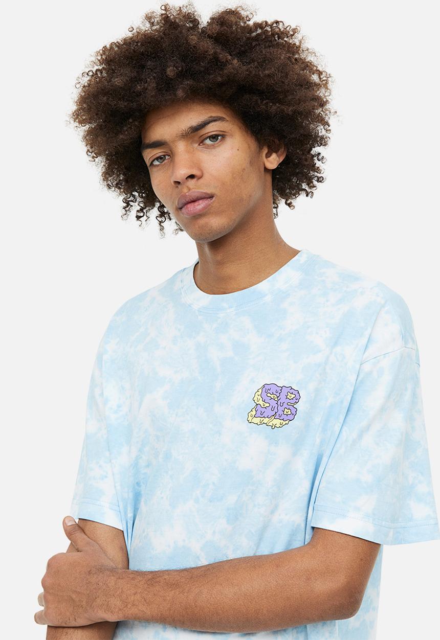 H&M - Relaxed fit printed T-shirt - light blue/spongebob