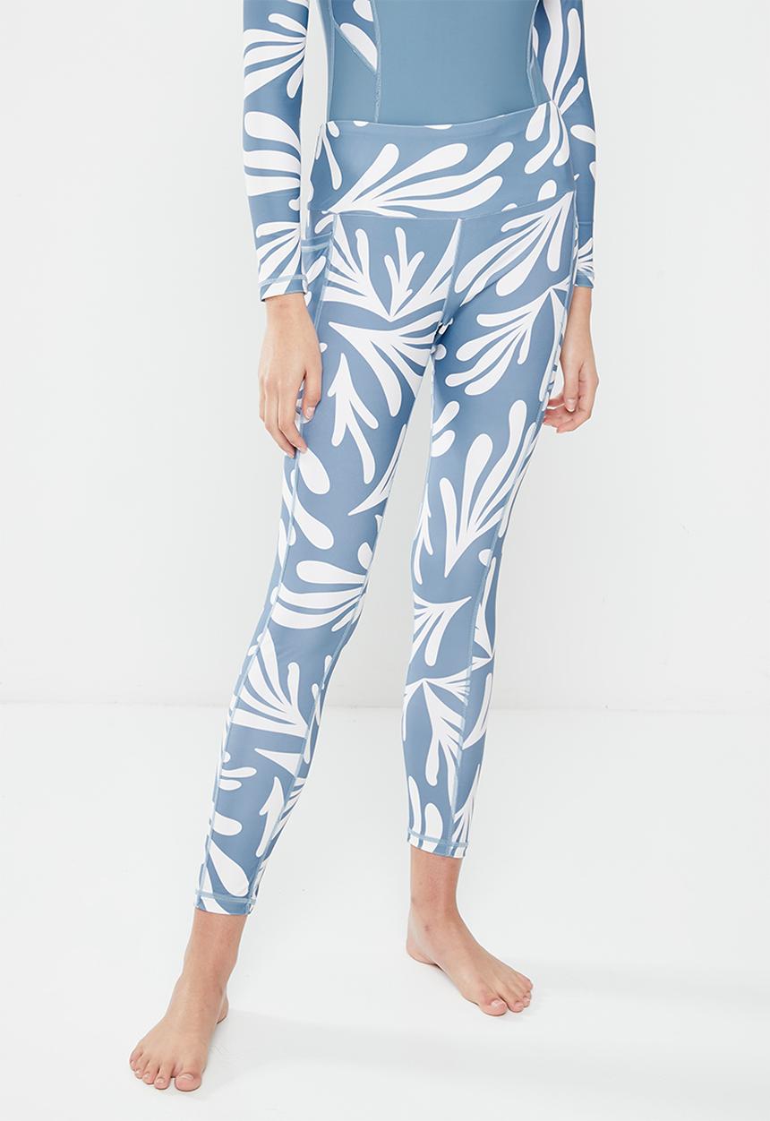 Lizzy - Kohana elasticated leggings - blue matisse leaf