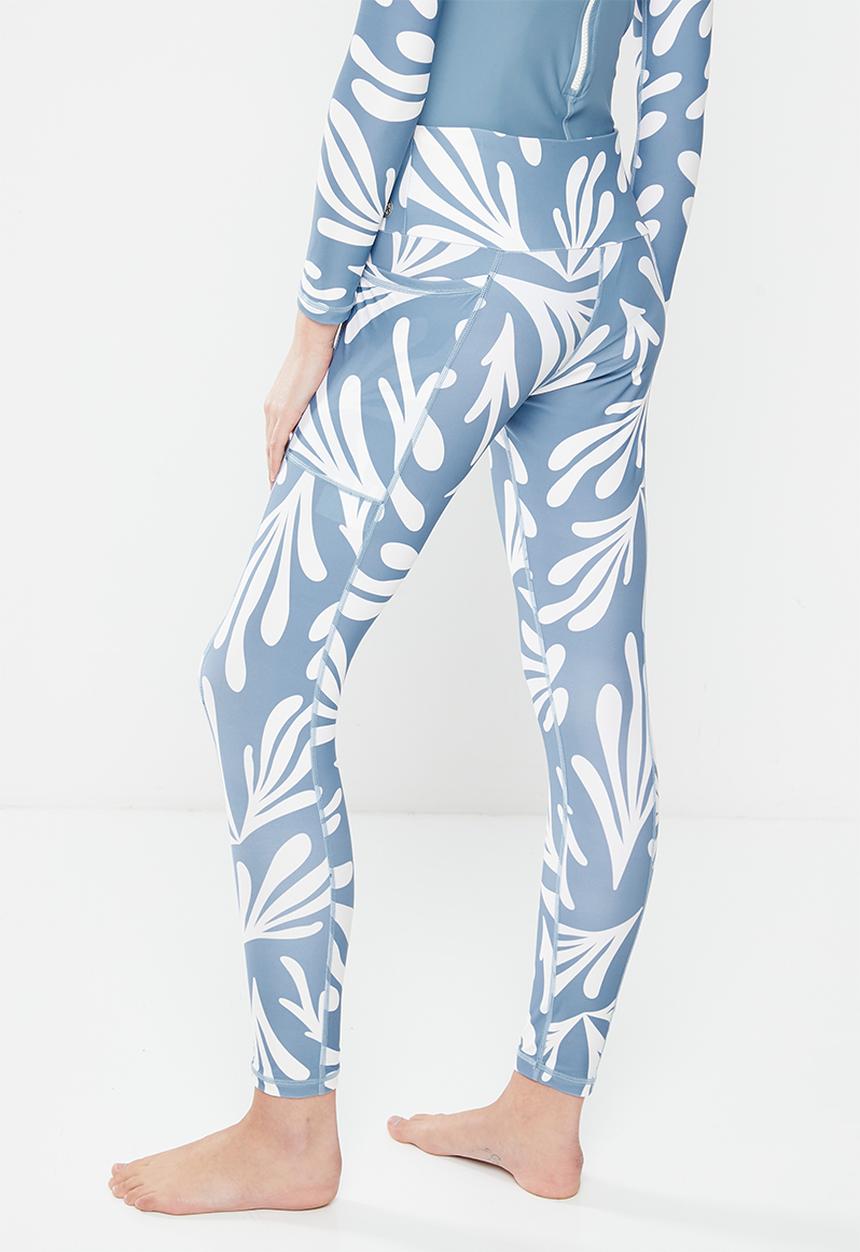 Lizzy - Kohana elasticated leggings - blue matisse leaf