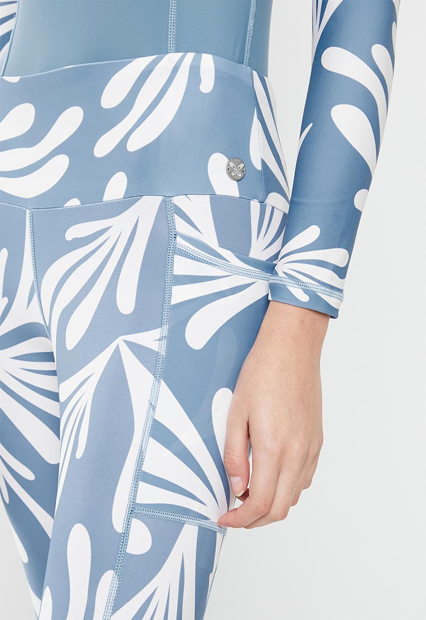 Lizzy - Kohana elasticated leggings - blue matisse leaf