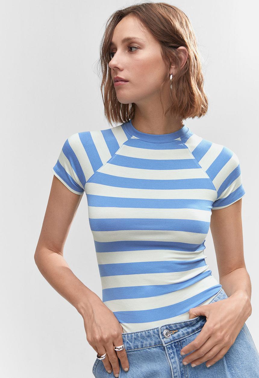 MANGO - T-shirt chick - medium blue