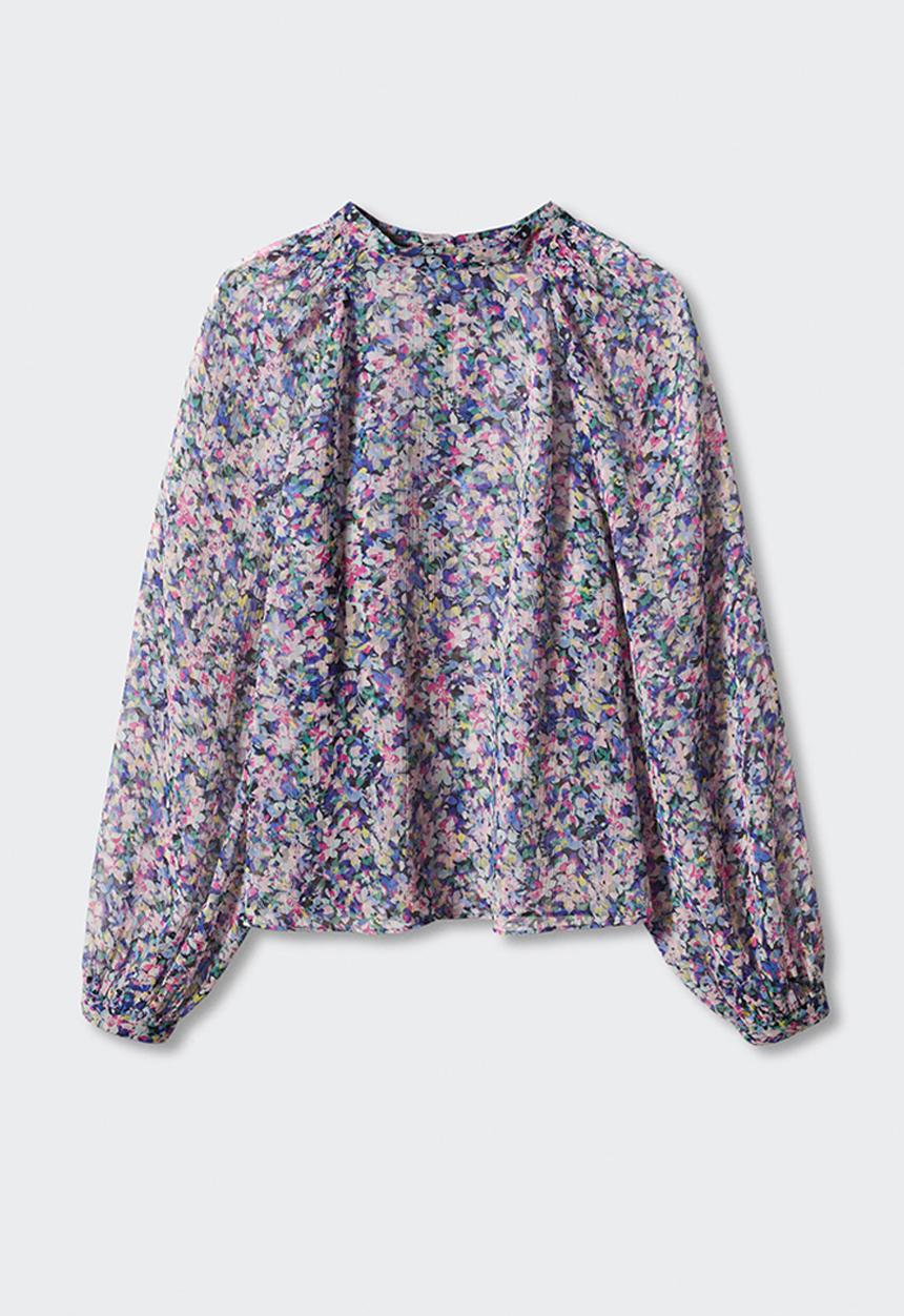 MANGO - Blouse flor - blue